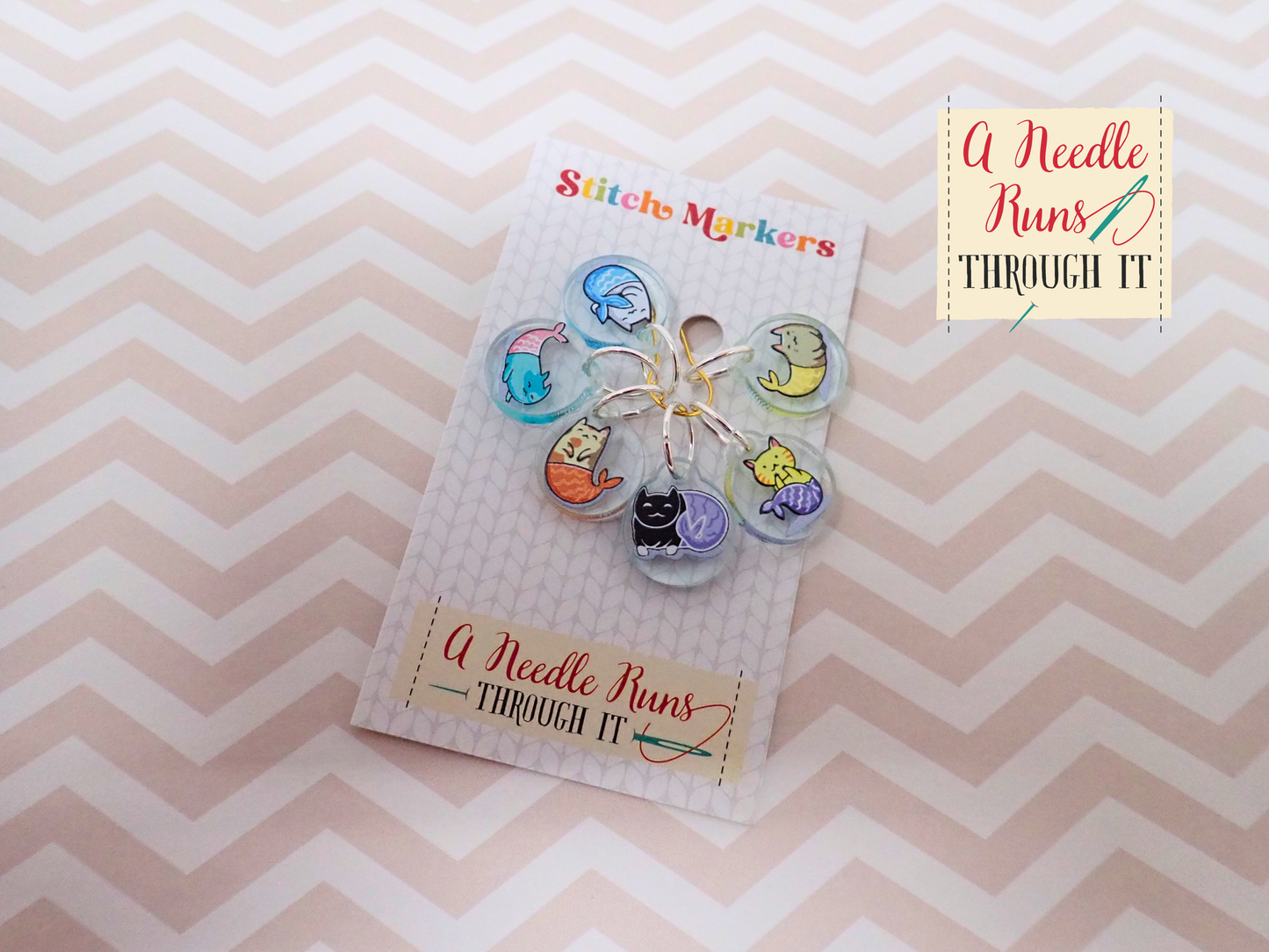 Mercats - Full Color Stitch Markers (set of 6)