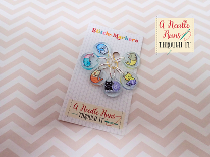 Mercats - Full Color Stitch Markers (set of 6)