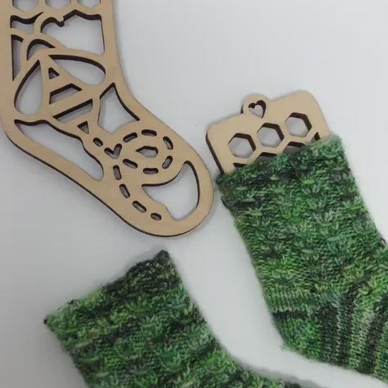 Hummingbird Baby Sock Blockers, Baltic Birch hummingbird Design Wood Sock blockers, pair of blockers for knitting baby socks. Baby sock form