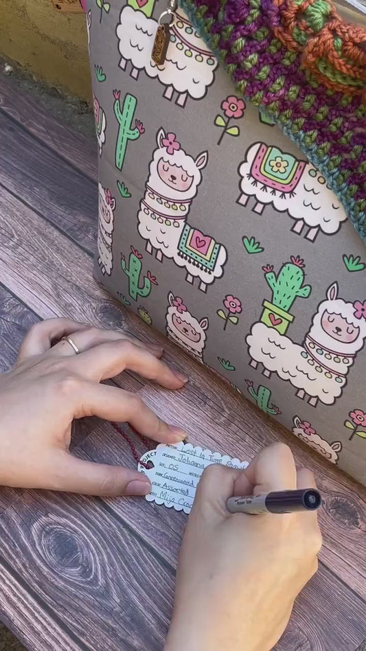 Work in Progress (WIP) Tags. Erasable and reusable labels for crochet & knitting projects.