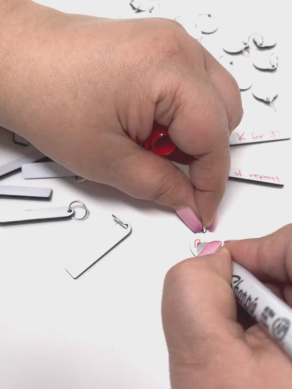 Erasable Stitch Markers for Knitting or Crochet. Reusable stitch markers. Write on st. markers White surface write on with marker