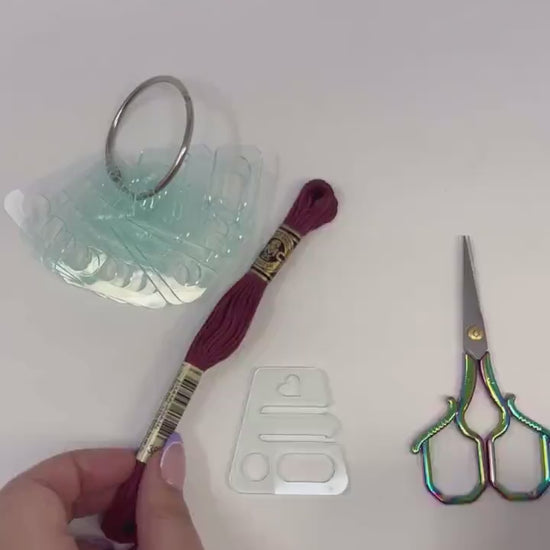 Embroidery Thread holder,acrylic floss keeper for embroidery thread.Thread minder Hand embroidery floss thread drops.Cross Stitch floss drop
