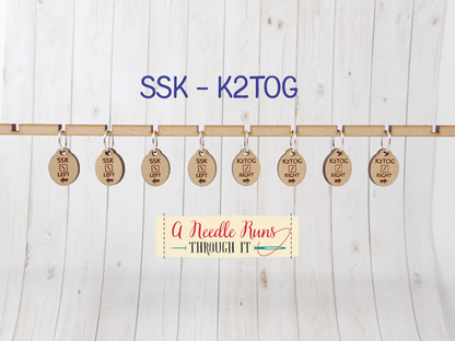 Sweater Decrease stitch markers ssk, k2tog